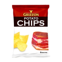 Картофельные чипсы Grizzon 80г со вкусом бекона